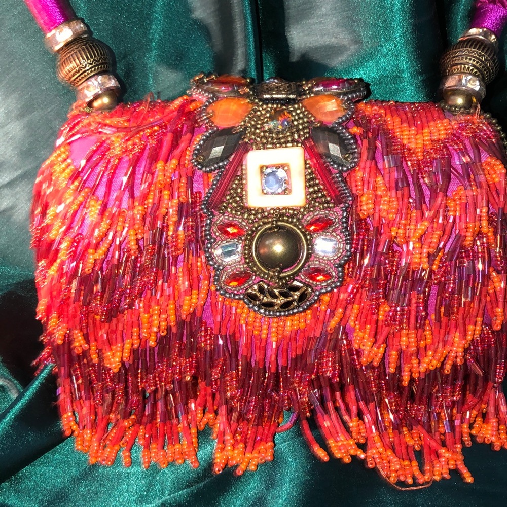 Mary Frances Embellished Red Beaded Bag - Picture 3 of 10
